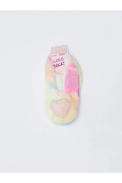LCW Kids Desenli Pelüş Kız Çocuk Ev Çorabı