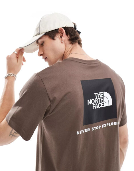 The North Face Redbox backprint t-shirt in brown