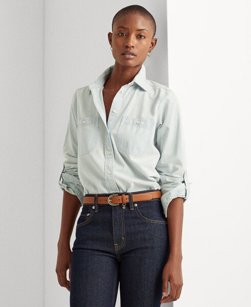 Petite Cotton Chambray Shirt