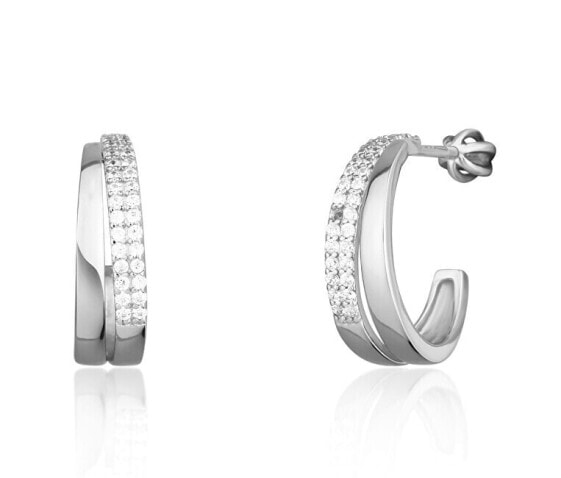 Серьги METALLO Stainless Steel 13mm Huggie Hoop CZ