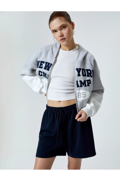 Худи Koton Up Crop Embroidered
