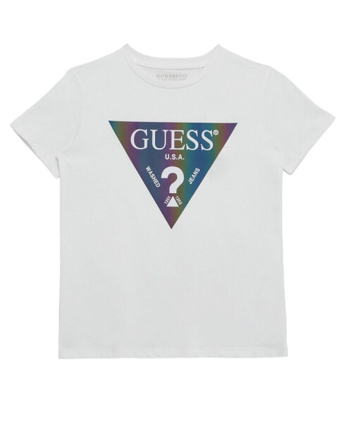 Big Boys Short Sleeve Iridescent Logo T-shirt