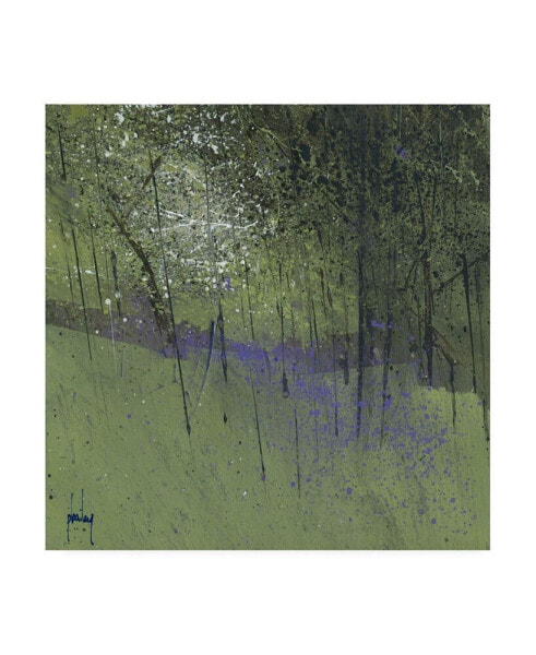 Paul Baile Bluebells on Green Canvas Art - 15.5" x 21"