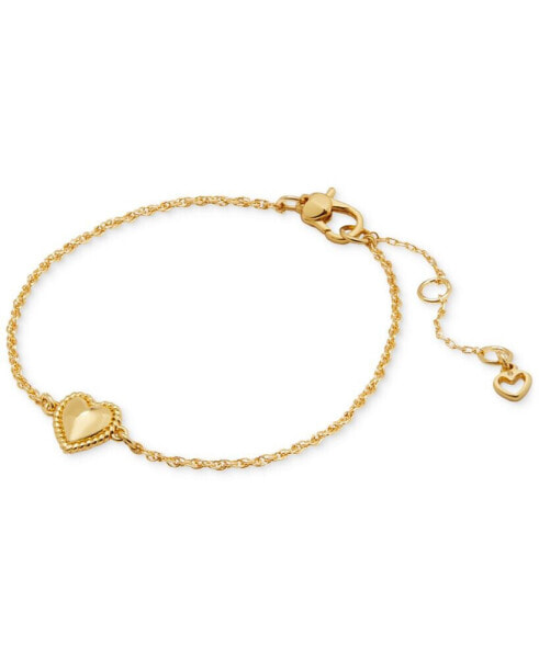 Gold-Tone Heart Charm Link Bracelet