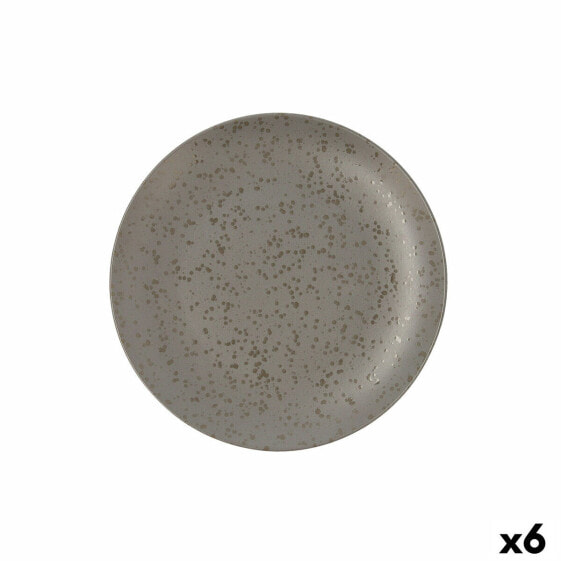 Плоская тарелка Ariane Oxide Керамика Серый (Ø 24 см) (6 штук)