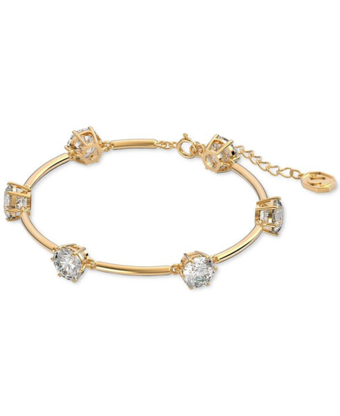 Gold-Tone Crystal Studded Bangle Bracelet