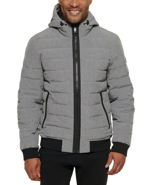 Men's Quilted Hooded Bomber Jacket