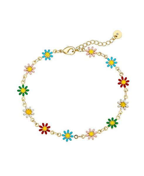 Multi Color Enamel Flower Bracelet