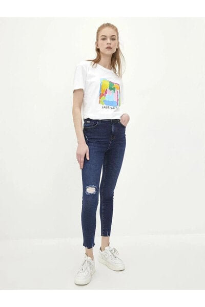 LCW Jeans Yüksek Bel Süper Skinny Fit Cep Detaylı Kadın Jean Pantolon