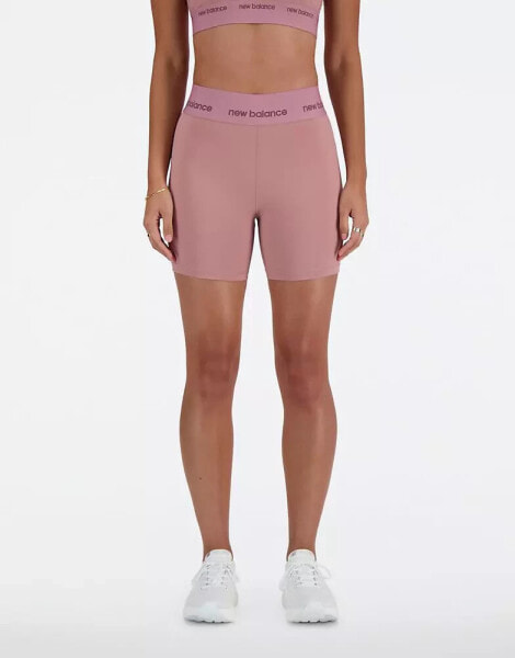 New Balance Nb sleek high rise sport short 5" in pink