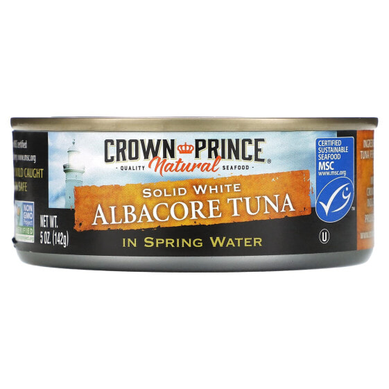 Crown Prince Natural, Альбакорский тунец, белый, с родниковой водой, 142 г (5 унций)