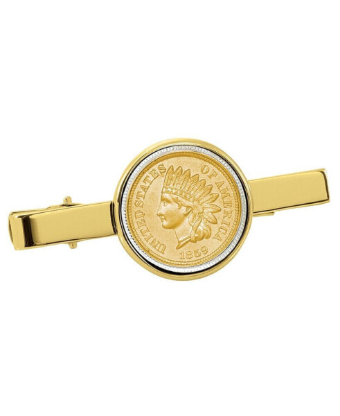 Gold-Layered 1800's Indian Penny Coin Tie Clip