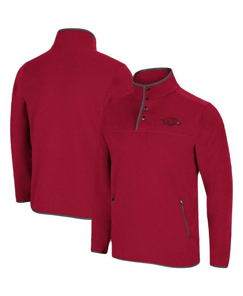 Men's Cardinal Arkansas Razorbacks Rebound Snap Pullover Jacket