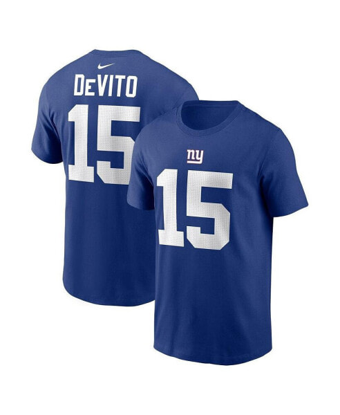 Men's Tommy DeVito Royal New York Giants Name and Number T-shirt