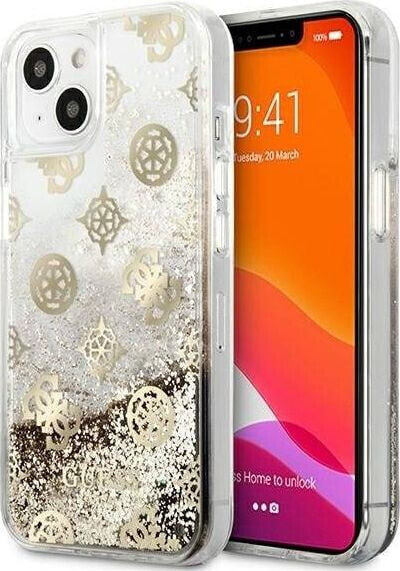 Guess Guess GUHCP13SLGPEGO iPhone 13 mini 5,4" złoty/gold hardcase Peony Liquid Glitter