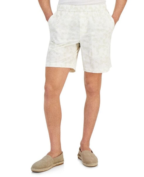 Men's Grand Regular-Fit Geo-Print 8" Seersucker Shorts, Created for Macy's