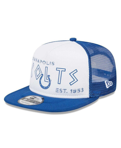 Men's White, Royal Indianapolis Colts Banger 9FIFTY Trucker Snapback Hat