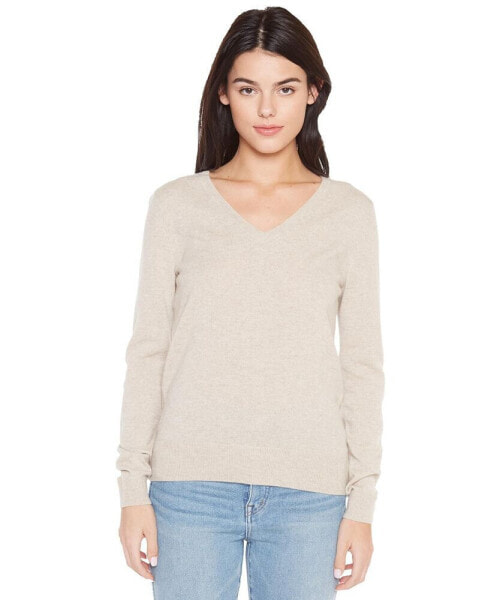 Women's 100% Pure Cashmere Long Sleeve Pullover V Neck Sweater