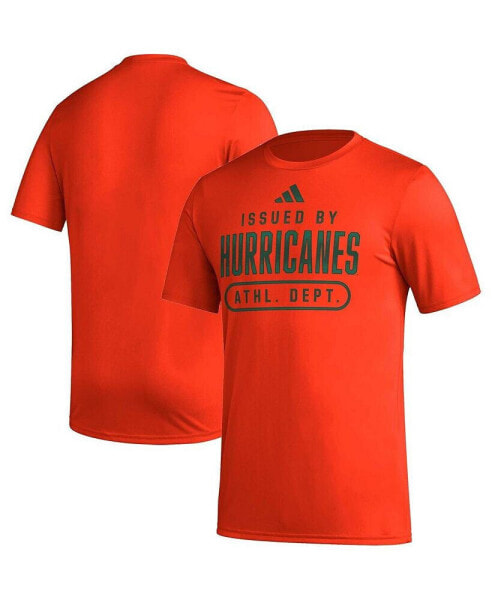 Men's Orange Miami Hurricanes Sideline AEROREADY Pregame T-shirt