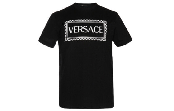 VERSACE Logo图案棉质圆领短袖T恤 男款 黑色 / футболка VERSACE LogoT A81548-A201952-A008
