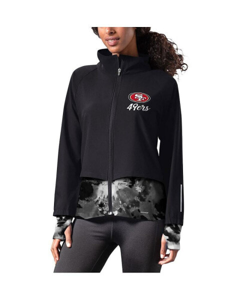 Women's Black San Francisco 49ers Grace Raglan Full-Zip Running Jacket