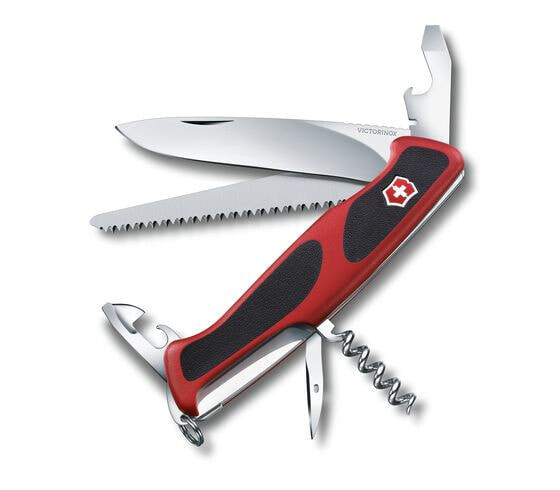 Victorinox Ranger Grip 55 - Locking blade knife - Multi-tool knife - Black - Metallic - Red - 12 tools - 13 cm - 22.5 mm