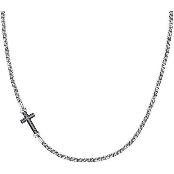Steel necklace with cross Cross SKR61