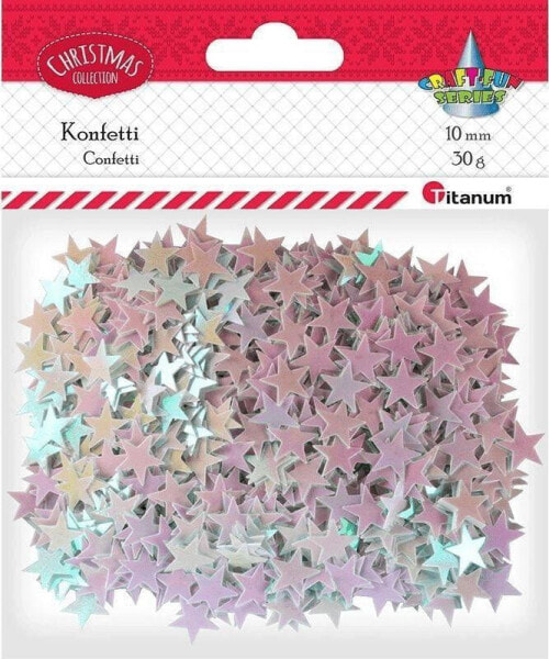 Декоративные элементы Titanum Конфетти с звездочками 30 г бледно-розовые.