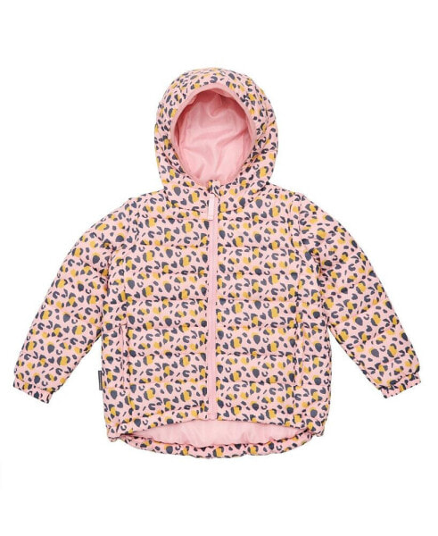 Girls Toddler, Child Leopard Love 2 in 1 Puffer Jacket