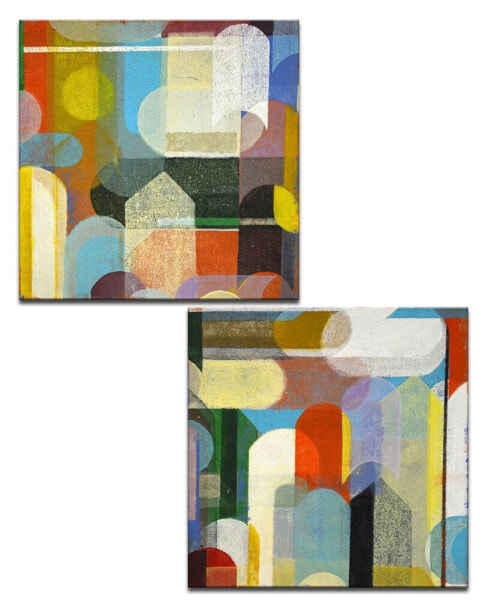 'Shapes I/II' 2 Piece Canvas Wall Art Set, 20x20"