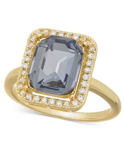Gold-Tone Pavé & Cushion-Cut Purple Cubic Zirconia Ring, Created for Macy's