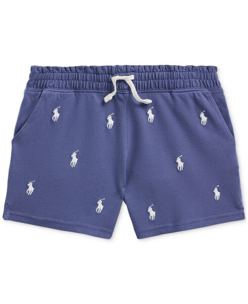 Детские шорты для девочек Polo Ralph Lauren Big Girls Stretch Colorblocked Logo-Print Mesh Shorts