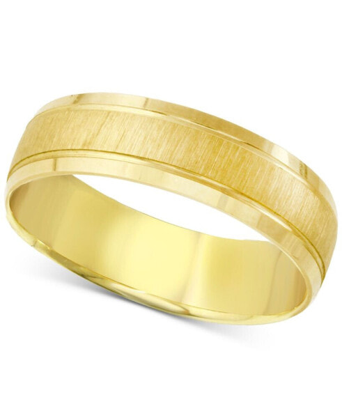 Кольцо Macy's Textured & Polished Beveled Wedding Band 14k Gold