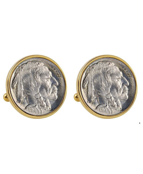 1913 First-Year-Of-Issue Buffalo Nickel Bezel Coin Cuff Links