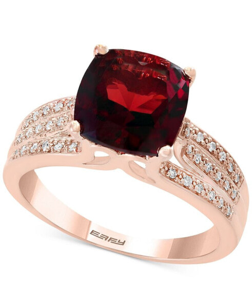 EFFY® Garnet (3-1/4 ct. t.w.) and Diamond (1/5 ct. t.w.) Ring in 14k Rose Gold