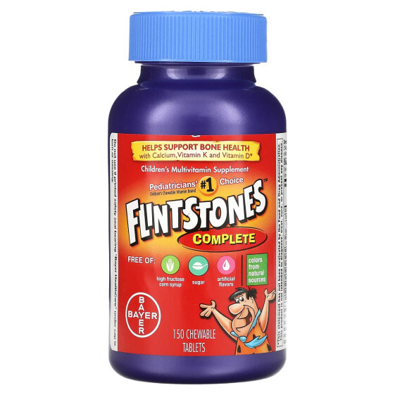 Витамины и БАДы для детского здоровья Flintstones Комплекс с кальцием и витамином D, 150 жевательных таблеток