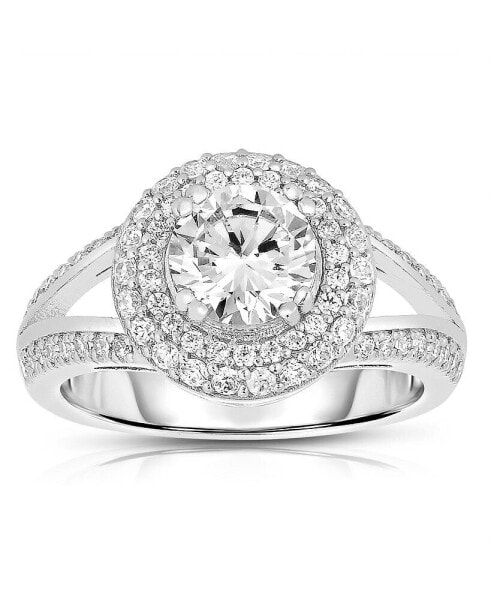 Sterling Silver Cubic Zirconia Engagement Ring