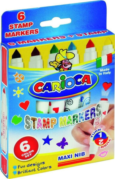 Фломастеры для детей Carioca, Flamastry stemple, 6 цветов