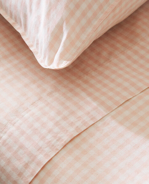 Children’s check flat sheet