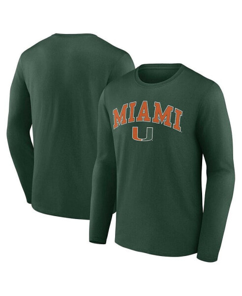 Men's Green Miami Hurricanes Campus Long Sleeve T-shirt
