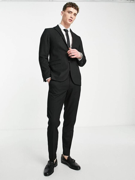 New Look slim suit trouser in black