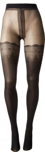 Pretty Polly Flirty Mock Lace Hold Ups One Size Black - PNAUZ4