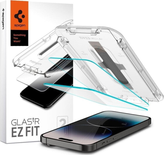 Spigen SZKŁO HARTOWANE SPIGEN GLAS.TR ”EZ FIT” 2-PACK IPHONE 14 PRO CLEAR