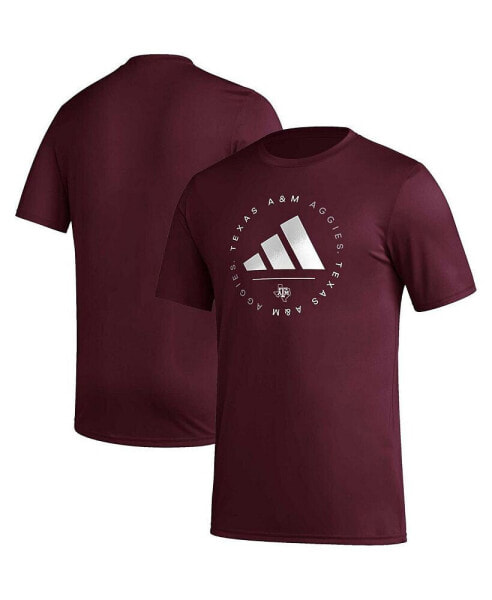 Men's Maroon Texas A&M Aggies Stripe Up AEROREADY Pregame T-shirt