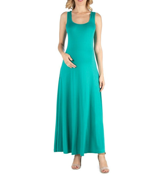 Slim fit A Line Sleeveless Maternity Maxi Dress