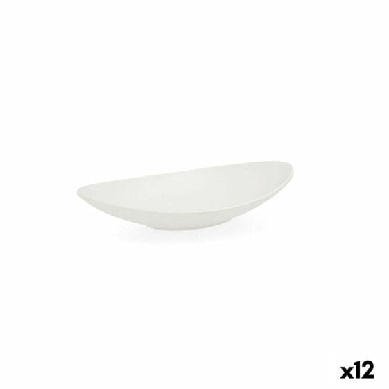 Тарелка овальная Quid Select глубокая белая пластиковая 18 x 10,5 x 3 см (12 штук)