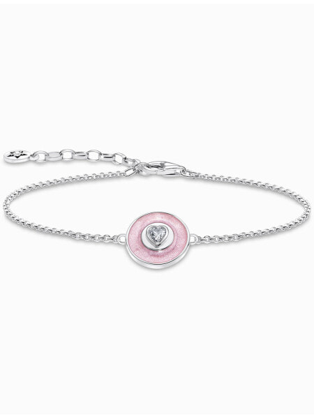 Thomas Sabo A2143-691-9-L19V Silver bracelet w. pink pendant