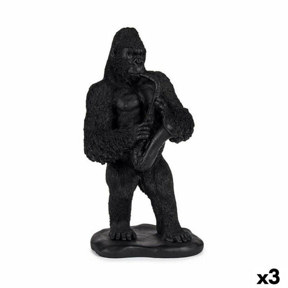 Декоративная фигура горилла саксофон черный 15 x 38,8 x 22 см (3 шт) Gift Decor Decorative Figure Gorilla Saxophone Black 15 x 38,8 x 22 см (3 Units)