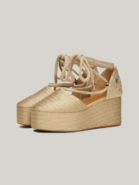 Gold Rope Strap Platform Espadrille