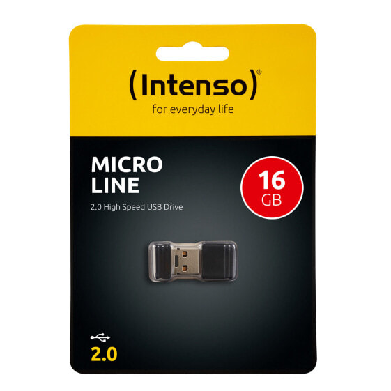Intenso Micro Line - 16 GB - USB Type-A - 2.0 - 16.5 MB/s - Cap - Black